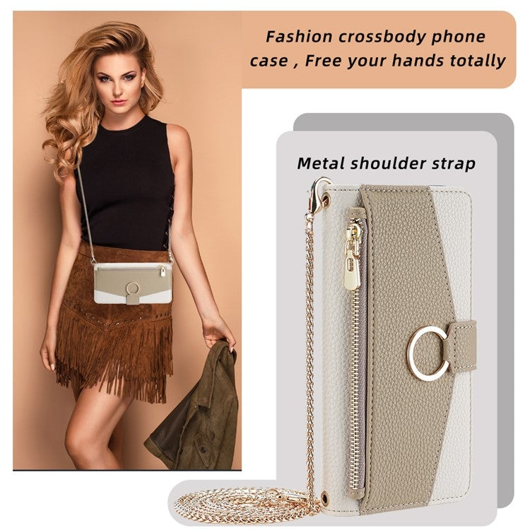 For OnePlus 9R Crossbody Litchi Texture Leather Phone Case(White) - OnePlus Cases by PMC TechLife | Online Shopping South Africa | PMC TechLife | Buy Now Pay Later Mobicred