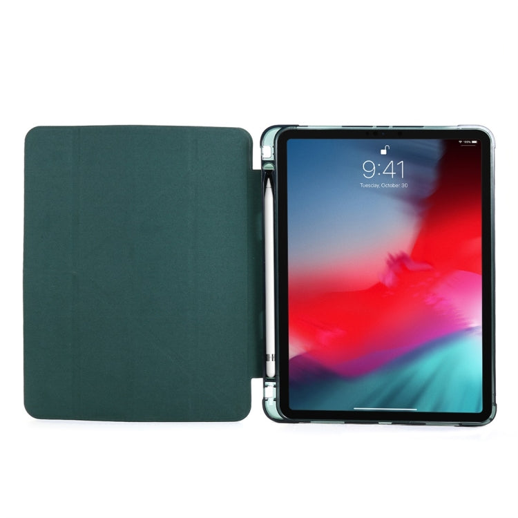 For iPad Air 13 2024 / Pro 12.9 2022 / 2021 Multi-folding TPU Leather Tablet Case with Holder & Pen Slot(Gold) - iPad Pro 12.9 (2018) Cases by PMC Jewellery | Online Shopping South Africa | PMC Jewellery | Buy Now Pay Later Mobicred