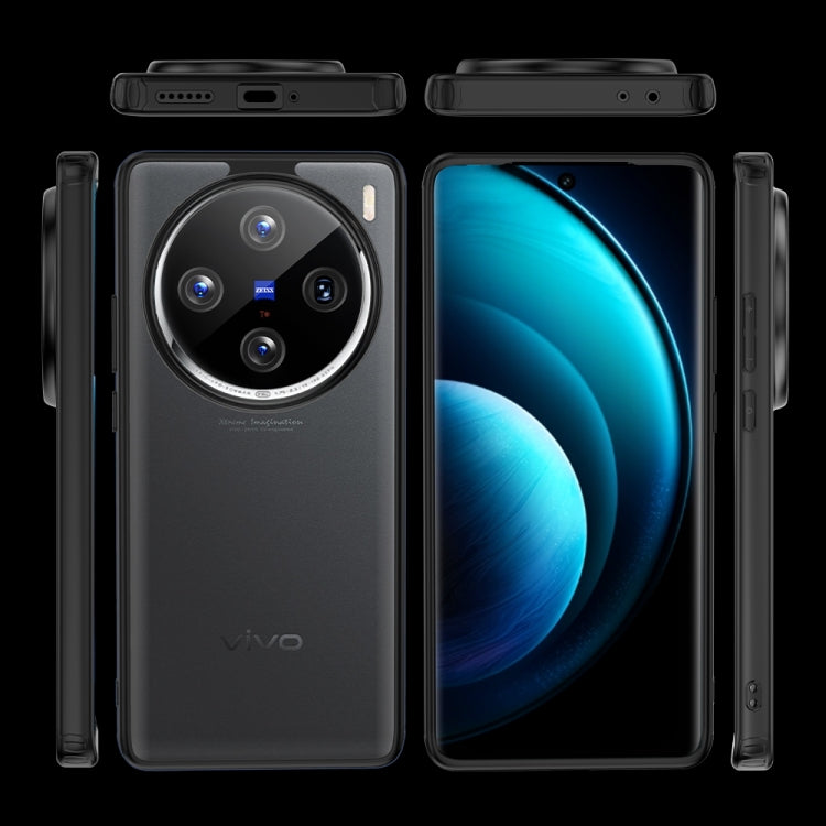 For vivo X100 Armor Clear TPU Hybrid PC Phone Case(Matte Black) - X100 Cases by PMC Jewellery | Online Shopping South Africa | PMC Jewellery | Buy Now Pay Later Mobicred