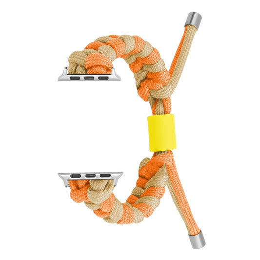 For Apple Watch Ultra 49mm Paracord Fishtail Braided Silicone Bead Watch Band(Orange Yellow) - Watch Bands by PMC Jewellery | Online Shopping South Africa | PMC Jewellery | Buy Now Pay Later Mobicred