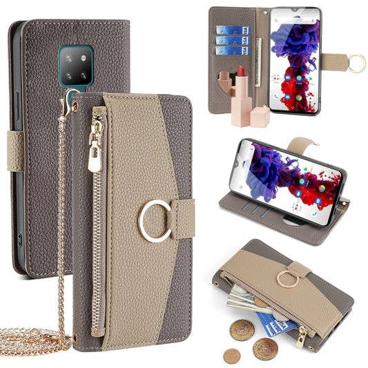 For Cubot P30 Crossbody Litchi Texture Leather Phone Case(Grey) - More Brand by PMC Jewellery | Online Shopping South Africa | PMC Jewellery | Buy Now Pay Later Mobicred