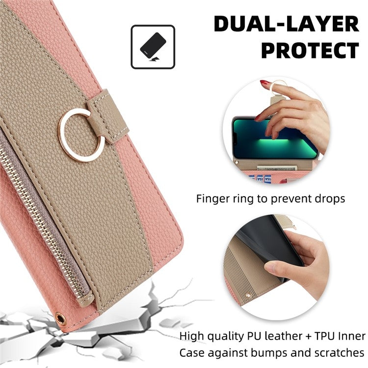 For Google Pixel 8a Crossbody Litchi Texture Leather Phone Case(Pink) - Google Cases by PMC TechLife | Online Shopping South Africa | PMC TechLife | Buy Now Pay Later Mobicred