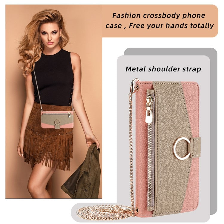 For Google Pixel 8a Crossbody Litchi Texture Leather Phone Case(Pink) - Google Cases by PMC TechLife | Online Shopping South Africa | PMC TechLife | Buy Now Pay Later Mobicred