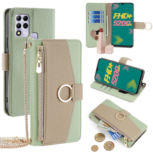 For Infinix Hot 11 Russian Version Crossbody Litchi Texture Leather Phone Case(Green) - Infinix Cases by PMC Jewellery | Online Shopping South Africa | PMC Jewellery | Buy Now Pay Later Mobicred