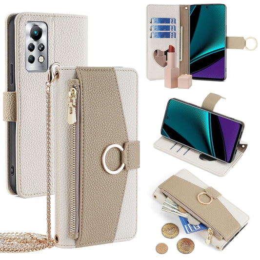 For Infinix Note 11 Pro Crossbody Litchi Texture Leather Phone Case(White) - Infinix Cases by PMC Jewellery | Online Shopping South Africa | PMC Jewellery | Buy Now Pay Later Mobicred