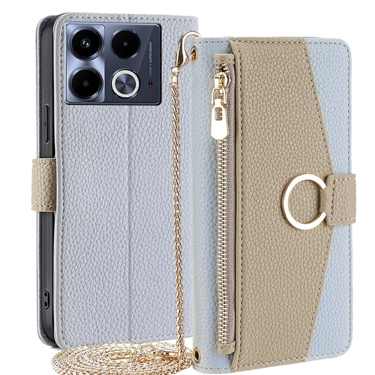 For Infinix Note 40 4G Crossbody Litchi Texture Leather Phone Case(Blue) - Infinix Cases by PMC TechLife | Online Shopping South Africa | PMC TechLife | Buy Now Pay Later Mobicred