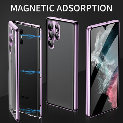 For Samsung Galaxy S24 Ultra 5G HD Full Cover Magnetic Metal Tempered Glass Phone Case(Black) - Galaxy S24 Ultra 5G Cases by PMC Jewellery | Online Shopping South Africa | PMC Jewellery