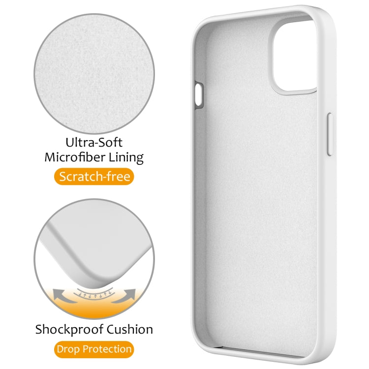 For iPhone 15 MagSafe Magnetic Liquid Silicone Phone Case with Ring Holder(White) - iPhone 15 Cases by PMC Jewellery | Online Shopping South Africa | PMC Jewellery