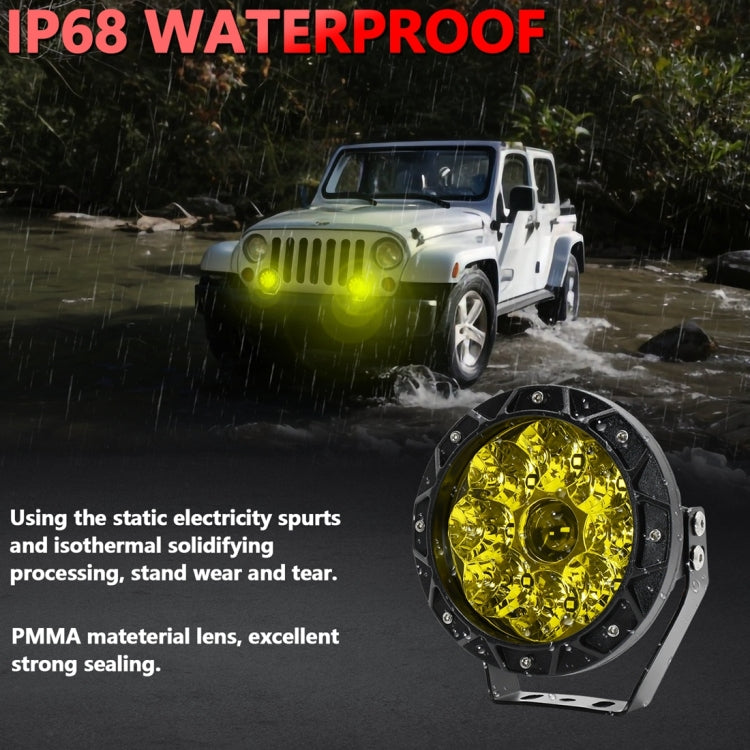 E16 38W 4000LM / 6000K 5 inch Off-road Vehicle Round Work Light(Yellow Light) - Work Lights by PMC Jewellery | Online Shopping South Africa | PMC Jewellery | Buy Now Pay Later Mobicred