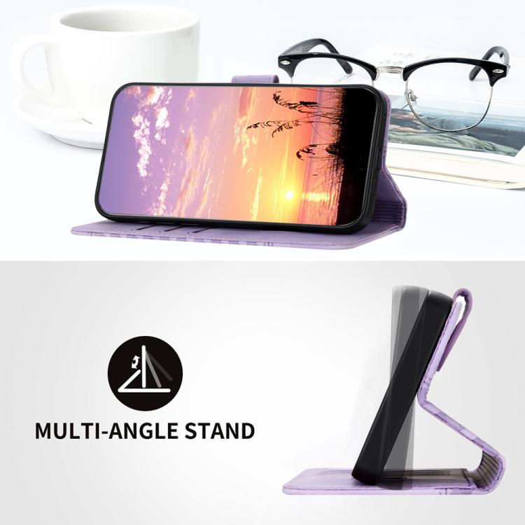 For iPhone 17 YX0060 Elephant Head Embossed Phone Leather Case with Lanyard(Light Purple) - free shipping - PMc TechLife - Order now!