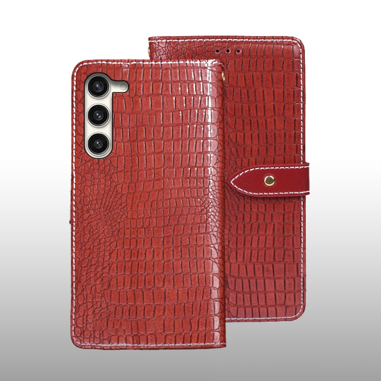 For Samsung Galaxy S24 5G idewei Crocodile Texture Leather Phone Case(Red) - Galaxy S24 5G Cases by idewei | Online Shopping South Africa | PMC Jewellery | Buy Now Pay Later Mobicred