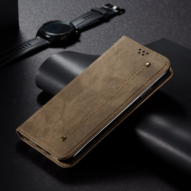 For Motorola Edge 50 Pro 5G Denim Texture Flip Leather Phone Case(Khaki) - free shipping - PMC TechLife - Order now!