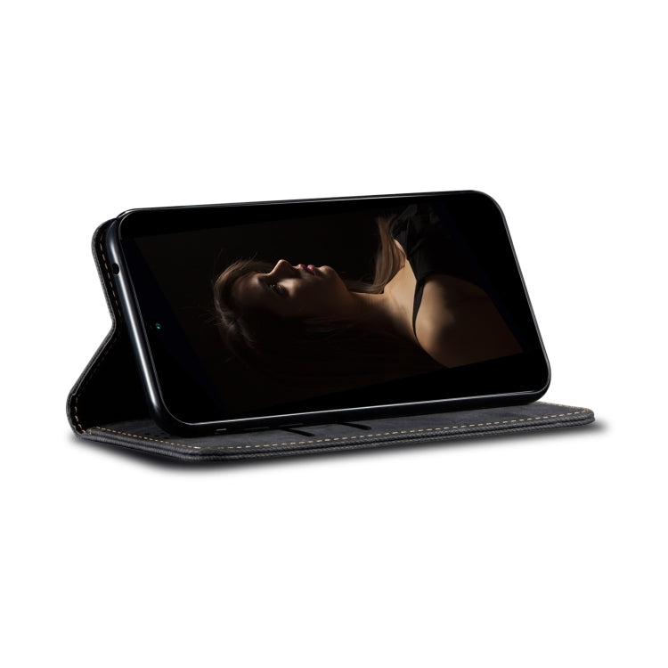 For Motorola Edge 50 Pro 5G Denim Texture Flip Leather Phone Case(Black) - free shipping - PMC TechLife - Order now!