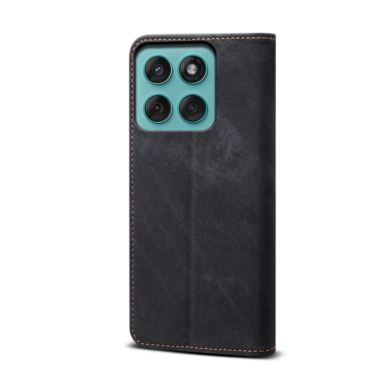 For Motorola Edge 60 Pro Denim Texture Flip Leather Phone Case(Black) - free shipping - PMC TechLife - Order now!