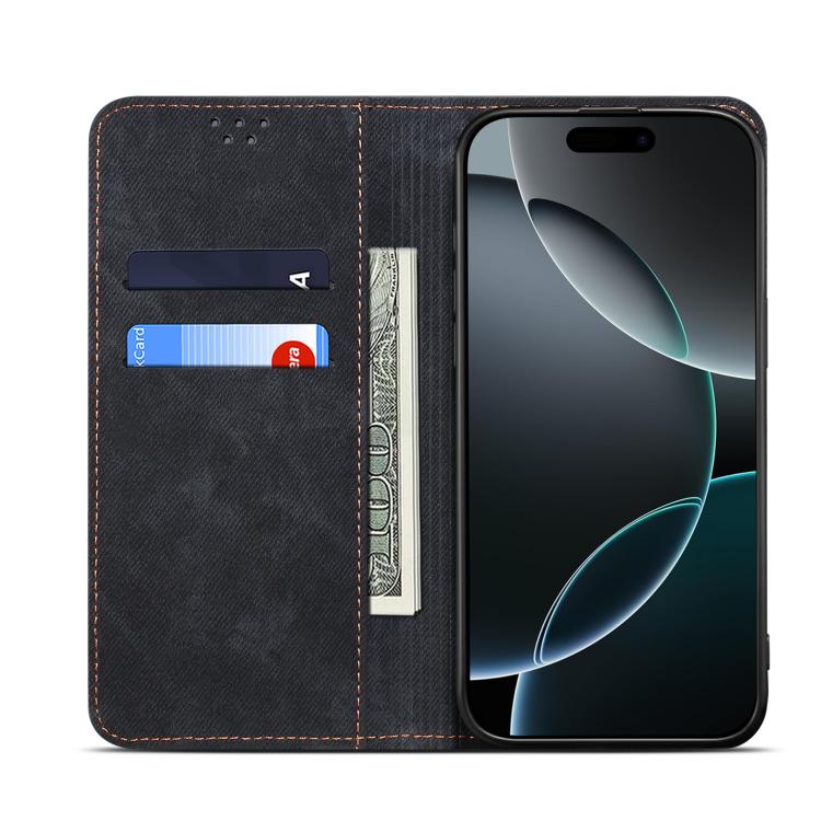 For Motorola Edge 60 Pro Denim Texture Flip Leather Phone Case(Black) - free shipping - PMC TechLife - Order now!