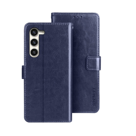 For Samsung Galaxy S24 5G idewei Crazy Horse Texture Leather Phone Case(Blue) - Galaxy S24 5G Cases by idewei | Online Shopping South Africa | PMC Jewellery | Buy Now Pay Later Mobicred