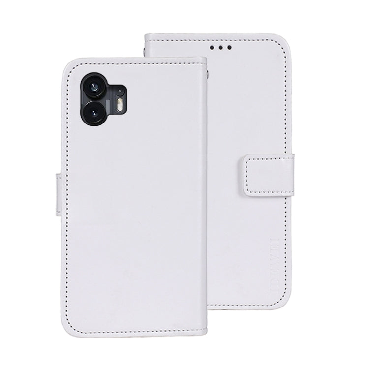 For Nothing Phone 2 idewei Crazy Horse Texture Leather Phone Case with Holder(White) - free shipping - PMC Jewellery - Order now!