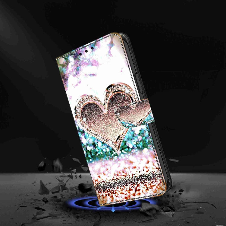 For Honor Magic5 Pro Crystal 3D Shockproof Protective Leather Phone Case(Pink Diamond Heart) - Honor Cases by PMC TechLife | Online Shopping South Africa | PMC TechLife | Buy Now Pay Later Mobicred
