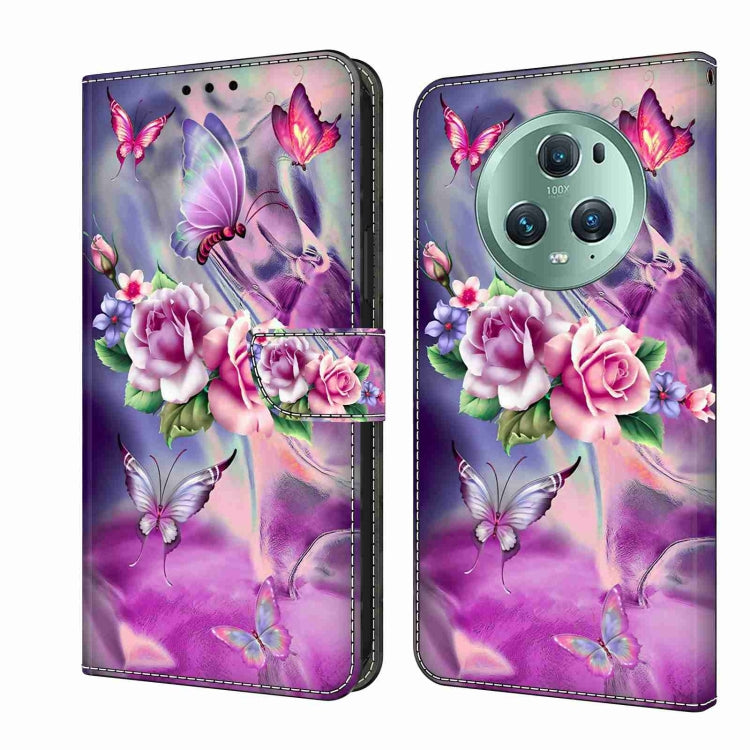 For Honor Magic5 Pro Crystal 3D Shockproof Protective Leather Phone Case(Butterfly) - Honor Cases by PMC Jewellery | Online Shopping South Africa | PMC Jewellery | Buy Now Pay Later Mobicred