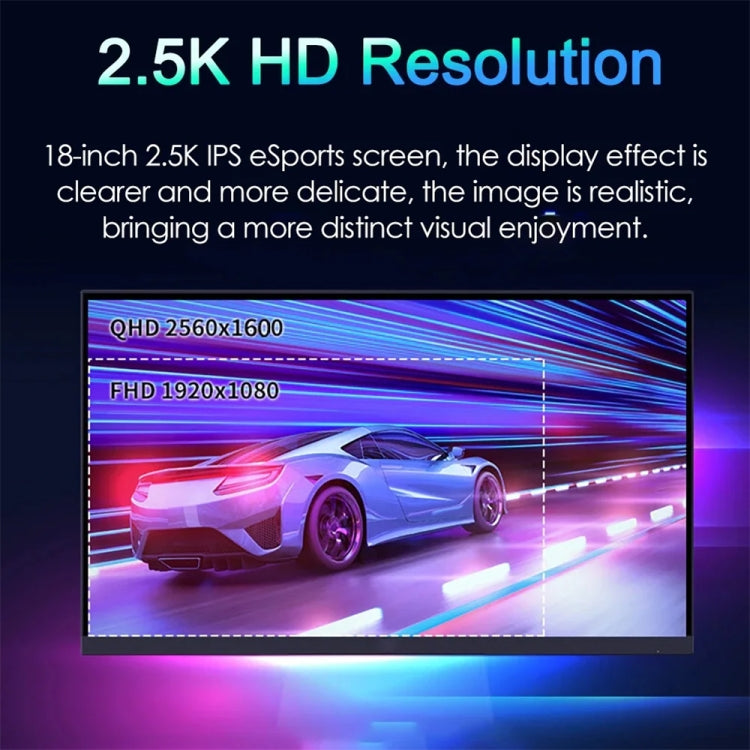 18 inch HDR 2560x1600P IPS Screen Portable Monitor(EU Plug) - LCD Monitors by PMc TechLife | Online Shopping South Africa | PMc TechLife | Buy Now Pay Later Mobicred