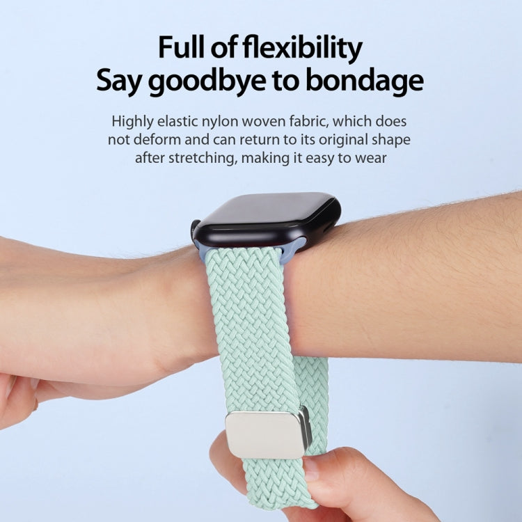 For Apple Watch SE 2023 44mm DUX DUCIS Mixture Pro Series Magnetic Buckle Nylon Braid Watch Band(Light Mint) - Watch Bands by DUX DUCIS | Online Shopping South Africa | PMC Jewellery | Buy Now Pay Later Mobicred