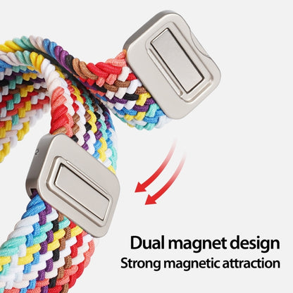 For Apple Watch SE 2023 40mm DUX DUCIS Mixture Pro Series Magnetic Buckle Nylon Braid Watch Band(Rainbow) - Watch Bands by DUX DUCIS | Online Shopping South Africa | PMC Jewellery | Buy Now Pay Later Mobicred