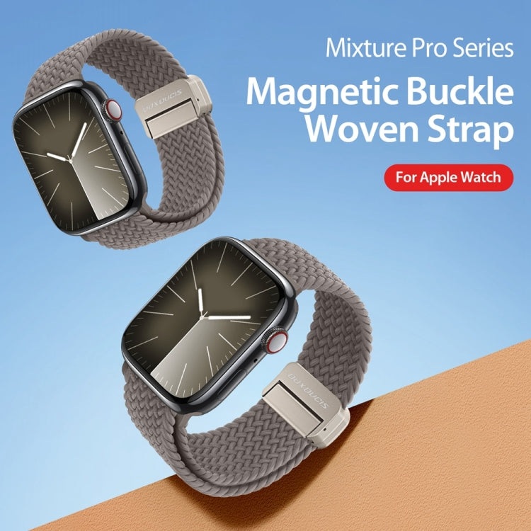 For Apple Watch Series 9 45mm DUX DUCIS Mixture Pro Series Magnetic Buckle Nylon Braid Watch Band(Clay) - Watch Bands by DUX DUCIS | Online Shopping South Africa | PMC Jewellery | Buy Now Pay Later Mobicred