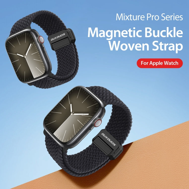 For Apple Watch Series 9 45mm DUX DUCIS Mixture Pro Series Magnetic Buckle Nylon Braid Watch Band(Midnight) - Watch Bands by DUX DUCIS | Online Shopping South Africa | PMC Jewellery | Buy Now Pay Later Mobicred