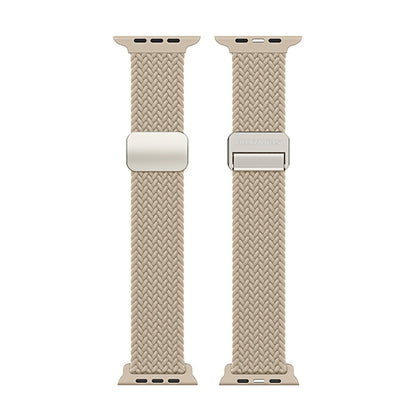 For Apple Watch Series 9 41mm DUX DUCIS Mixture Pro Series Magnetic Buckle Nylon Braid Watch Band(Beige) - Watch Bands by DUX DUCIS | Online Shopping South Africa | PMC Jewellery | Buy Now Pay Later Mobicred