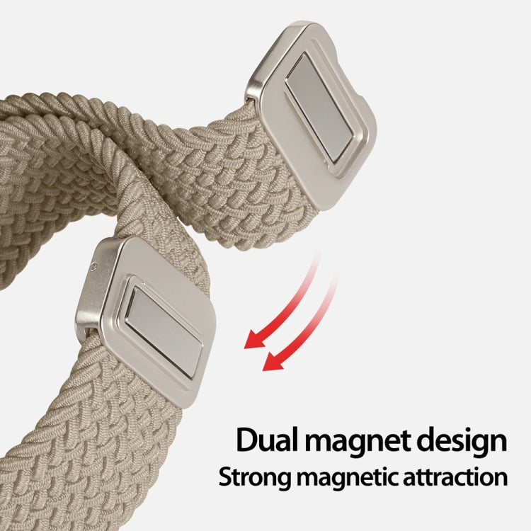 For Apple Watch Series 9 41mm DUX DUCIS Mixture Pro Series Magnetic Buckle Nylon Braid Watch Band(Beige) - Watch Bands by DUX DUCIS | Online Shopping South Africa | PMC Jewellery | Buy Now Pay Later Mobicred