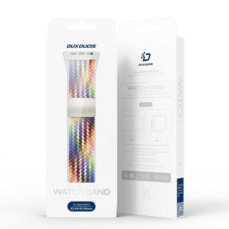 For Apple Watch Series 9 41mm DUX DUCIS Mixture Pro Series Magnetic Buckle Nylon Braid Watch Band(New Rainbow) - Watch Bands by DUX DUCIS | Online Shopping South Africa | PMC Jewellery | Buy Now Pay Later Mobicred