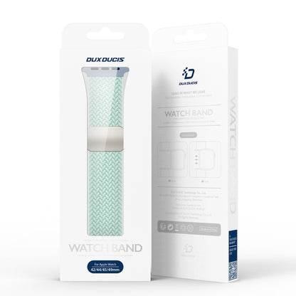 For Apple Watch Series 9 41mm DUX DUCIS Mixture Pro Series Magnetic Buckle Nylon Braid Watch Band(Light Mint) - Watch Bands by DUX DUCIS | Online Shopping South Africa | PMC Jewellery | Buy Now Pay Later Mobicred