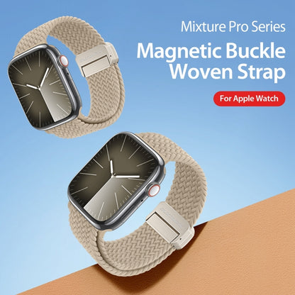 For Apple Watch Series 8 41mm DUX DUCIS Mixture Pro Series Magnetic Buckle Nylon Braid Watch Band(Beige) - Watch Bands by DUX DUCIS | Online Shopping South Africa | PMC Jewellery | Buy Now Pay Later Mobicred