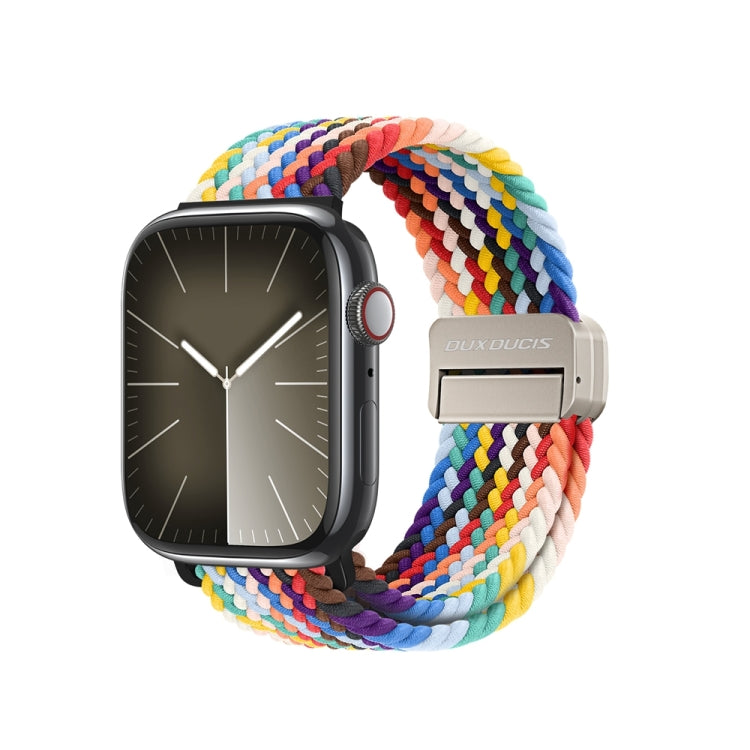 For Apple Watch Series 8 41mm DUX DUCIS Mixture Pro Series Magnetic Buckle Nylon Braid Watch Band(Rainbow) - Watch Bands by DUX DUCIS | Online Shopping South Africa | PMC Jewellery | Buy Now Pay Later Mobicred