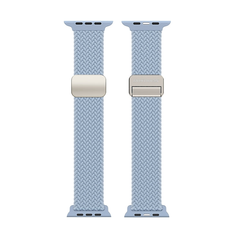 For Apple Watch Series 8 45mm DUX DUCIS Mixture Pro Series Magnetic Buckle Nylon Braid Watch Band(Light Blue) - Watch Bands by DUX DUCIS | Online Shopping South Africa | PMC Jewellery | Buy Now Pay Later Mobicred