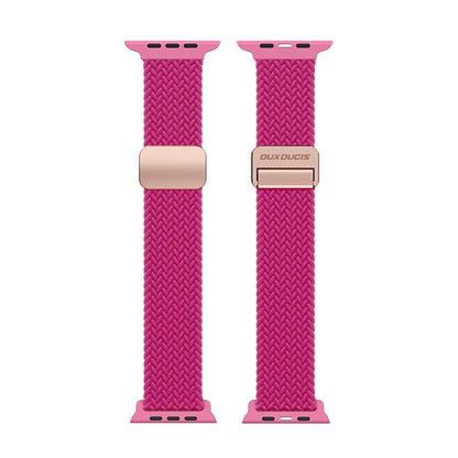 For Apple Watch SE 2022 40mm DUX DUCIS Mixture Pro Series Magnetic Buckle Nylon Braid Watch Band(Raspberry Color) - Watch Bands by DUX DUCIS | Online Shopping South Africa | PMC Jewellery | Buy Now Pay Later Mobicred