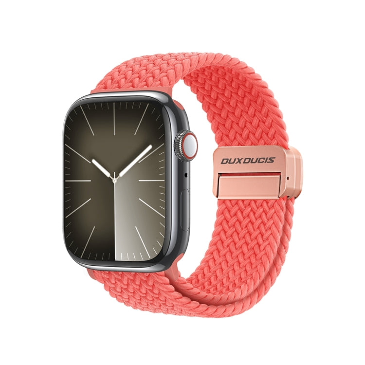 For Apple Watch Series 7 45mm DUX DUCIS Mixture Pro Series Magnetic Buckle Nylon Braid Watch Band(Guava) - Watch Bands by DUX DUCIS | Online Shopping South Africa | PMC Jewellery | Buy Now Pay Later Mobicred