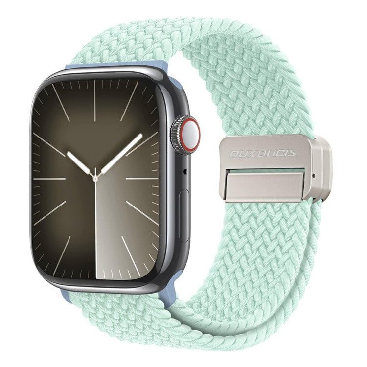 For Apple Watch Series 7 45mm DUX DUCIS Mixture Pro Series Magnetic Buckle Nylon Braid Watch Band(Light Mint) - Watch Bands by DUX DUCIS | Online Shopping South Africa | PMC Jewellery | Buy Now Pay Later Mobicred