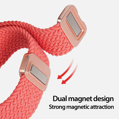 For Apple Watch Series 4 44mm DUX DUCIS Mixture Pro Series Magnetic Buckle Nylon Braid Watch Band(Guava) - Watch Bands by DUX DUCIS | Online Shopping South Africa | PMC Jewellery | Buy Now Pay Later Mobicred