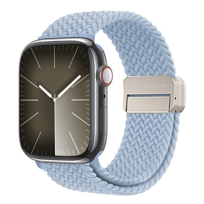 For Apple Watch Series 3 42mm DUX DUCIS Mixture Pro Series Magnetic Buckle Nylon Braid Watch Band(Light Blue) - Watch Bands by DUX DUCIS | Online Shopping South Africa | PMC Jewellery | Buy Now Pay Later Mobicred