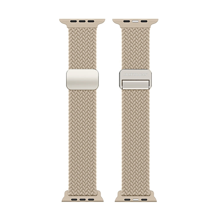 For Apple Watch Series 2 38mm DUX DUCIS Mixture Pro Series Magnetic Buckle Nylon Braid Watch Band(Beige) - Watch Bands by DUX DUCIS | Online Shopping South Africa | PMC Jewellery | Buy Now Pay Later Mobicred