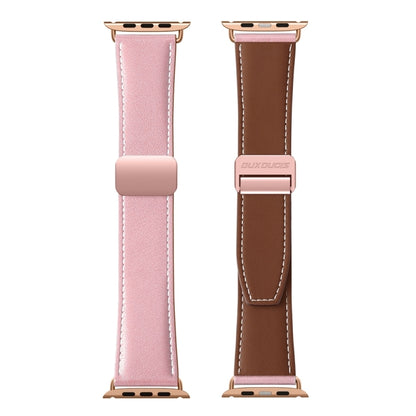 For Apple Watch Ultra 49mm DUX DUCIS YA Series Magnetic Buckle Genuine Leather Watch Band(Pink) - Watch Bands by DUX DUCIS | Online Shopping South Africa | PMC Jewellery | Buy Now Pay Later Mobicred