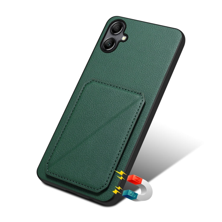 For Samsung Galaxy S24 5G Denior Imitation Calf Leather Back Phone Case with Holder(Green) - Galaxy S24 5G Cases by Denior | Online Shopping South Africa | PMC Jewellery | Buy Now Pay Later Mobicred