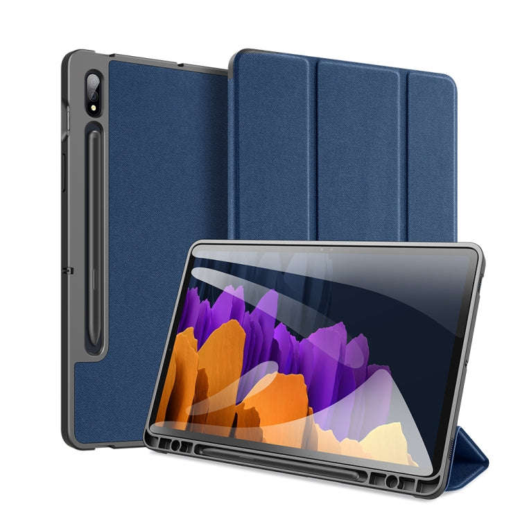 For Samsung Galaxy Tab S7 11 inch DUX DUCIS Domo Series Horizontal Flip Magnetic PU Leather Case with Three-folding Holder & Sleep / Wake-up Function & Pen Slot(Blue) - Other Galaxy Tab PC by DUX DUCIS | Online Shopping South Africa | PMC Jewellery | Buy Now Pay Later Mobicred