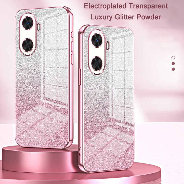For Huawei P60 / P60 Pro Gradient Glitter Powder Electroplated Phone Case(Silver) - Huawei Cases by PMC TechLife | Online Shopping South Africa | PMC TechLife
