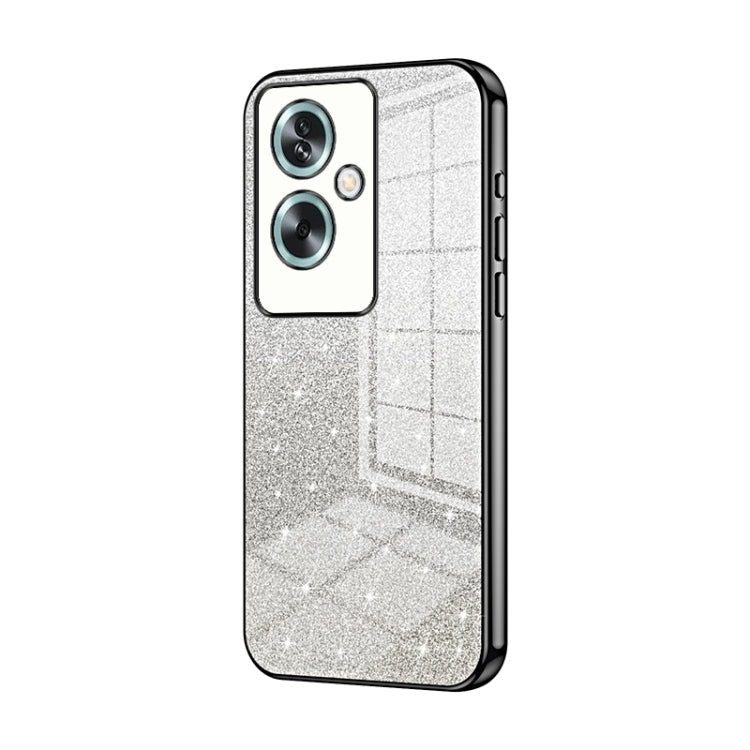 For OPPO A79 5G / A2 Gradient Glitter Powder Electroplated Phone Case(Black) - OPPO Cases by PMC TechLife | Online Shopping South Africa | PMC TechLife | Buy Now Pay Later Mobicred