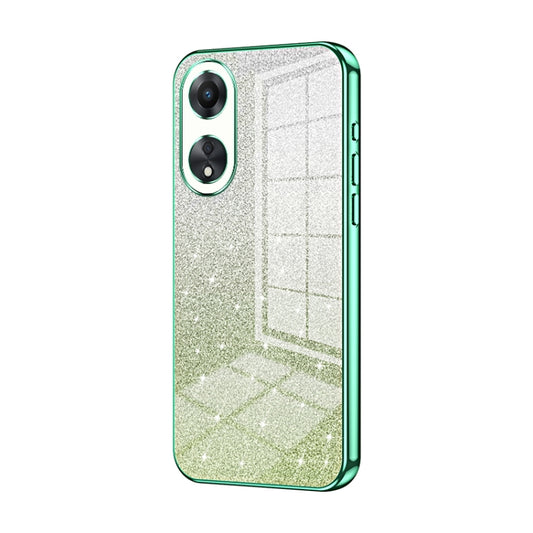 For OPPO A58 5G / A58x 5G Gradient Glitter Powder Electroplated Phone Case(Green) - OPPO Cases by PMC Jewellery | Online Shopping South Africa | PMC Jewellery | Buy Now Pay Later Mobicred