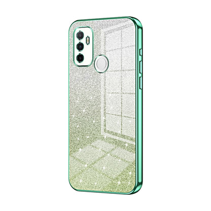 For OPPO A53 2020 / A32 / A11s  Gradient Glitter Powder Electroplated Phone Case(Green) - OPPO Cases by PMC Jewellery | Online Shopping South Africa | PMC Jewellery | Buy Now Pay Later Mobicred