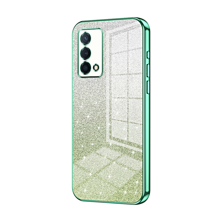 For OPPO K9 Gradient Glitter Powder Electroplated Phone Case(Green) - OPPO Cases by PMC Jewellery | Online Shopping South Africa | PMC Jewellery | Buy Now Pay Later Mobicred