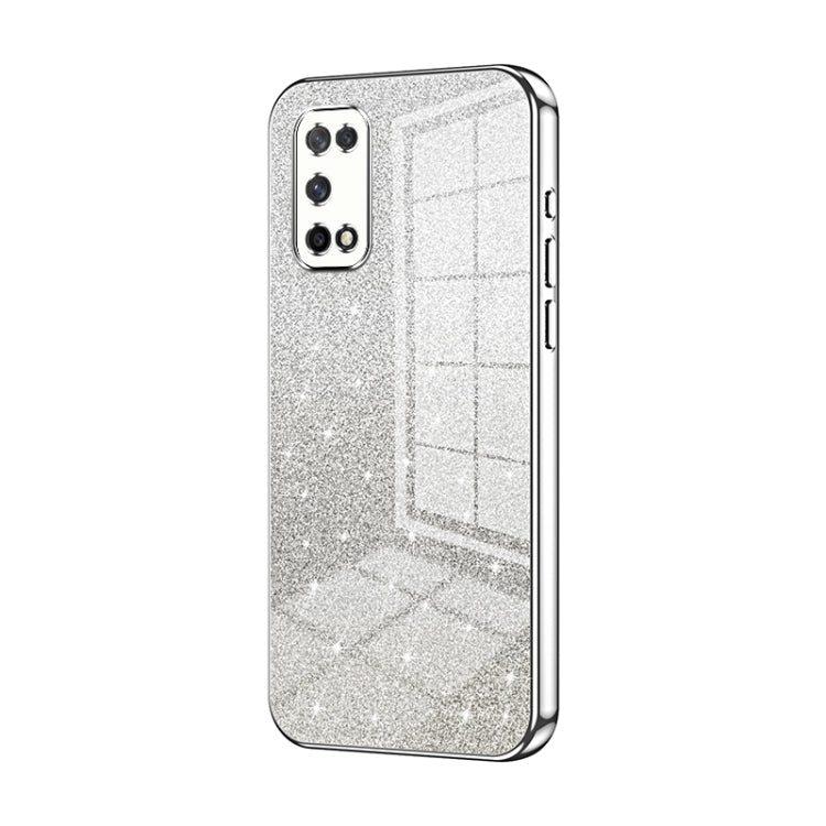 For OPPO K7x / Realme V5 5G Gradient Glitter Powder Electroplated Phone Case(Silver) - OPPO Cases by PMC Jewellery | Online Shopping South Africa | PMC Jewellery | Buy Now Pay Later Mobicred